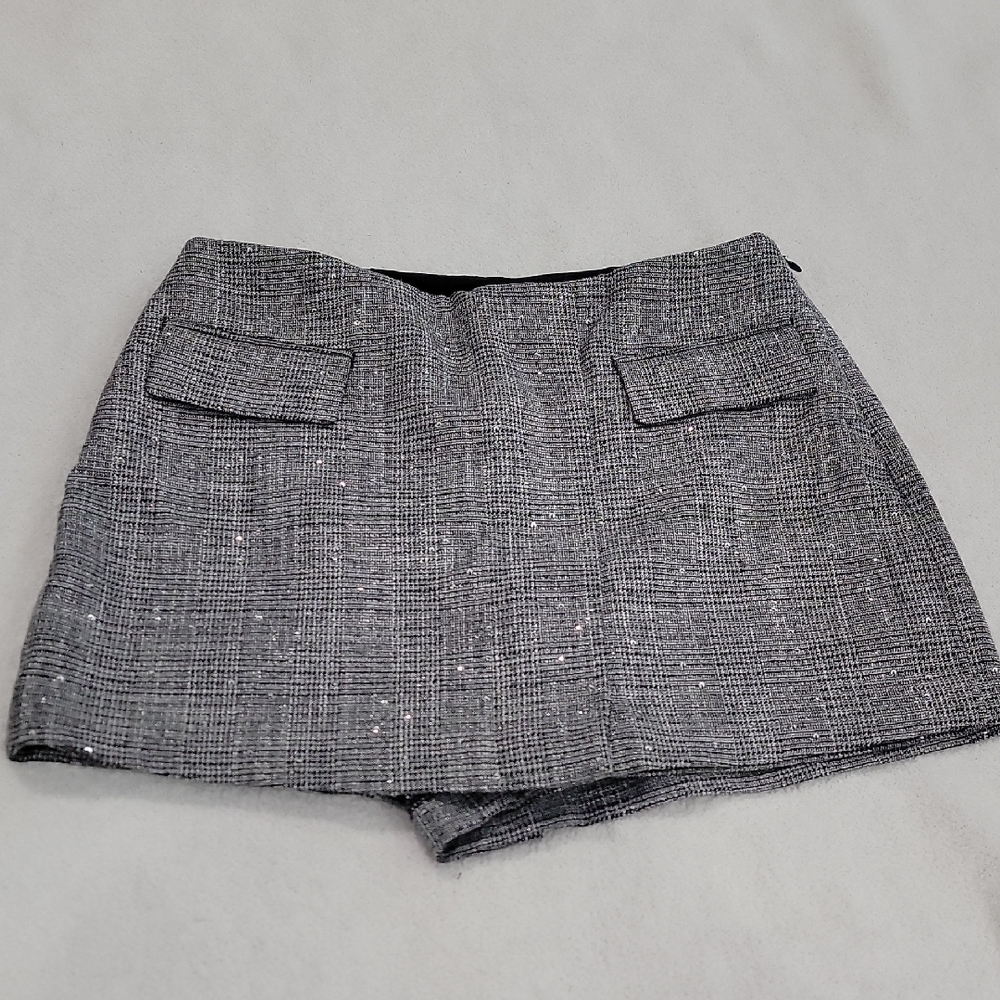 Express Black and White Tweed Skorts